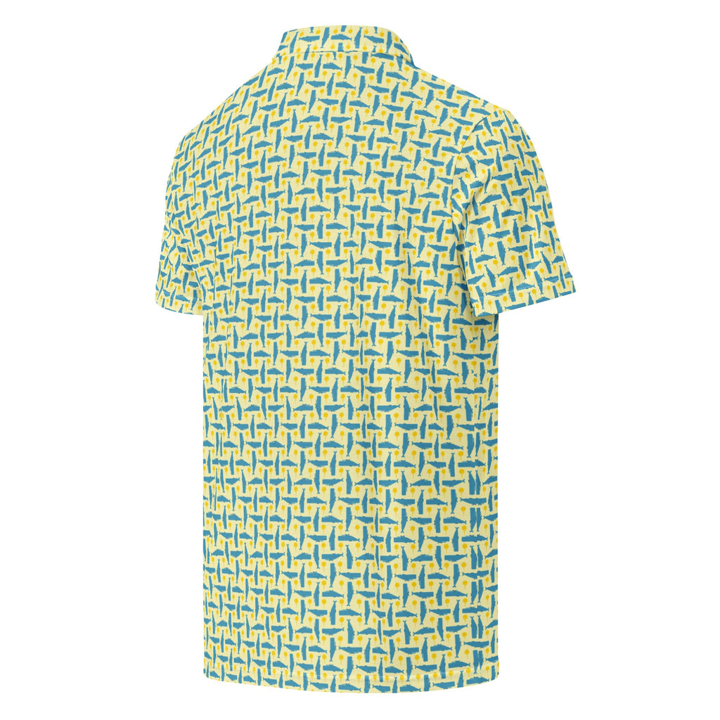 Men’s Slim Fit Golf Polo – Whale & Golf Tee Pattern-3